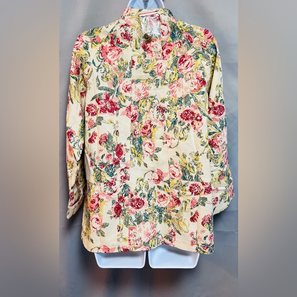 Norm Thompson Floral Blazer With Buttons Sz Medium Cotton NWOT! - Picture 2 of 10
